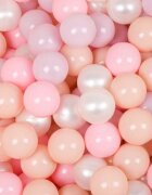Flumi Set 200 bile din plastic colorate 7 cm roz deschis piersica