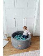 Flumi Set 200 bile din plastic colorate alb albastru gri 7 cm