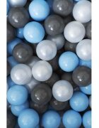 Flumi Set 200 bile din plastic colorate alb albastru gri 7 cm