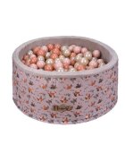 Flumi Set 200 bile din plastic colorate alb roz 7 cm