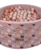 Flumi Set 200 bile din plastic colorate alb roz 7 cm