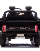 Ford Masinuta electrica pentru 2 copii Raptor F-150 Black cu licentaproiectoareacumulator 24Vtelecomanda 2.4Gfaruri ledmotoare x 200wslow startcenturi de siguranta individualegreutate admisa 60kg