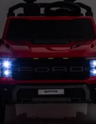 Ford Masinuta electrica pentru 2 copii Raptor F-150 Cobalt Red cu licentaproiectoareacumulator 24Vtelecomanda 2.4Gfaruri ledmotoare x 200wslow startcenturi de siguranta individualegreutate admisa 60kg