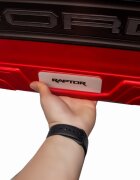 Ford Masinuta electrica pentru 2 copii Raptor F-150 Cobalt Red cu licentaproiectoareacumulator 24Vtelecomanda 2.4Gfaruri ledmotoare x 200wslow startcenturi de siguranta individualegreutate admisa 60kg