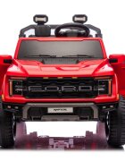 Ford Masinuta electrica pentru 2 copii Raptor F-150 Cobalt Red cu licentaproiectoareacumulator 24Vtelecomanda 2.4Gfaruri ledmotoare x 200wslow startcenturi de siguranta individualegreutate admisa 60kg