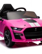 Ford Masinuta electrica pentru copii Mustang GT500 and Shelby Cobra Pink 60W cu telecomanda si licenta deschidere usi lumini oglinzi retrovizoare si centura siguranta