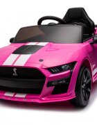 Ford Masinuta electrica pentru copii Mustang GT500 and Shelby Cobra Pink 60W cu telecomanda si licenta deschidere usi lumini oglinzi retrovizoare si centura siguranta