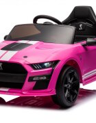Ford Masinuta electrica pentru copii Mustang GT500 and Shelby Cobra Pink 60W cu telecomanda si licenta deschidere usi lumini oglinzi retrovizoare si centura siguranta