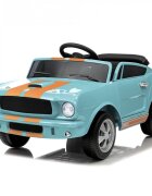 Ford Masinuta electrica pentru copii Mustang Shelby GT350 Light Blue 12V cu licenta2 motoare x 25wroti EVAusi cu deschiderefaruri si stopuri LEDunitate audio cu muzicaUSBbluetoothindicator bateriecentura de siguranta
