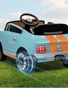 Ford Masinuta electrica pentru copii Mustang Shelby GT350 Light Blue 12V cu licenta2 motoare x 25wroti EVAusi cu deschiderefaruri si stopuri LEDunitate audio cu muzicaUSBbluetoothindicator bateriecentura de siguranta