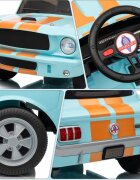 Ford Masinuta electrica pentru copii Mustang Shelby GT350 Light Blue 12V cu licenta2 motoare x 25wroti EVAusi cu deschiderefaruri si stopuri LEDunitate audio cu muzicaUSBbluetoothindicator bateriecentura de siguranta