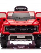 Ford Masinuta electrica pentru copii Raptor F-150 Red cu licentafaruri ledmuzica2 motoareacumulator 12V45Ahdeschidere usislow startspatiu de depozitare