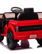 Ford Masinuta electrica pentru copii Raptor F-150 Red cu licentafaruri ledmuzica2 motoareacumulator 12V45Ahdeschidere usislow startspatiu de depozitare