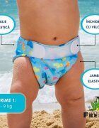 FREDS SWIM ACADEMY Scutec reutilizabil pentru inot bebelusi blue marimea 1 4-9 kg