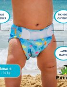 FREDS SWIM ACADEMY Scutec reutilizabil pentru inot bebelusi blue marimea 2 9-16 kg