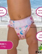 FREDS SWIM ACADEMY Scutec reutilizabil pentru inot bebelusi roz marimea 1 4-9 kg