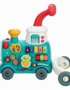 Free2Move Antemergator Magic Train Green 5 in 1 cu diverse activitati de joaca panou educational efecte sonore si luminoase