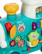 Free2Move Antemergator Magic Train Green 5 in 1 cu diverse activitati de joaca panou educational efecte sonore si luminoase