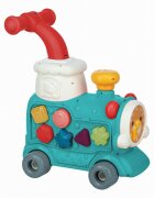 Free2Move Antemergator Magic Train Green 5 in 1 cu diverse activitati de joaca panou educational efecte sonore si luminoase