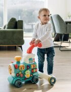 Free2Move Antemergator Magic Train Green 5 in 1 cu diverse activitati de joaca panou educational efecte sonore si luminoase