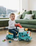 Free2Move Antemergator Magic Train Green 5 in 1 cu diverse activitati de joaca panou educational efecte sonore si luminoase