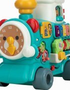 Free2Move Antemergator Magic Train Green 5 in 1 cu diverse activitati de joaca panou educational efecte sonore si luminoase