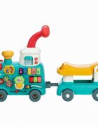 Free2Move Antemergator Magic Train Green 5 in 1 cu diverse activitati de joaca panou educational efecte sonore si luminoase
