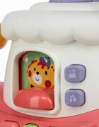Free2Move Antemergator Magic Train Pink 5 in 1 cu diverse activitati de joaca panou educational efecte sonore si luminoase