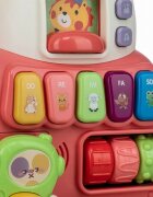 Free2Move Antemergator Magic Train Pink 5 in 1 cu diverse activitati de joaca panou educational efecte sonore si luminoase