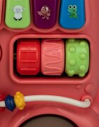 Free2Move Antemergator Magic Train Pink 5 in 1 cu diverse activitati de joaca panou educational efecte sonore si luminoase