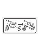 Free2Move Tricicleta copii fara pedale din lemn 2 in 1 Brown White transformabila in bicicleta de echilibru varsta 16-3 ani scaun reglabil pe inaltime limitator de directie si roti silentioase
