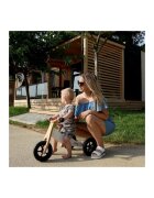 Free2Move Tricicleta copii fara pedale din lemn 2 in 1 Brown White transformabila in bicicleta de echilibru varsta 16-3 ani scaun reglabil pe inaltime limitator de directie si roti silentioase