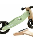 Free2Move Tricicleta copii fara pedale din lemn Mint varsta 1-3 ani transformabila in bicicleta de echilibru scaun reglabil pe inaltime un limitator de directie si roti silentioase