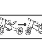 Free2Move Tricicleta copii fara pedale din lemn Pink varsta 1-3 ani transformabila in bicicleta de echilibru scaun reglabil pe inaltime un limitator de directie si roti silentioase