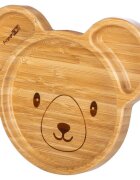 FreeON Farfurie compartimentata din bambus cu ventuza Bear