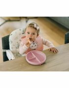 FreeON Farfurie compartimentata rotunda cu ventuza si 3 compartimente silicon 6-36 luni pink