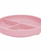 FreeON Farfurie compartimentata rotunda cu ventuza si 3 compartimente silicon 6-36 luni pink