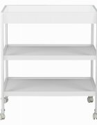FreeON Masuta de infasat Mila din lemn cu 4 roti pentru transport facil cu 3 suprafete de depozitare 76x54x86 cm White