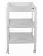 FreeON Masuta de infasat Mila din lemn cu 4 roti pentru transport facil cu 3 suprafete de depozitare 76x54x86 cm White