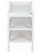 FreeON Masuta de infasat Mila din lemn cu 4 roti pentru transport facil cu 3 suprafete de depozitare 76x54x86 cm White