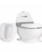 FreeON Olita educativa Trainer Minitoaleta Cu spatiu pentru hartieservetele Cu sunet realist de tras apa Pana la 25 kg 3 ani+ WhiteGrey