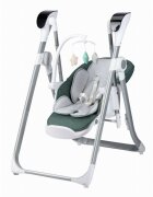 FreeON Scaun de masa si balansoar 2 in 1 Oli Deluxe Pistachio transformabil multifunctional cu melodii de leagan 0 luni+