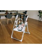 FreeON Scaun de masa si balansoar 2 in 1 Oli Deluxe Pistachio transformabil multifunctional cu melodii de leagan 0 luni+