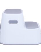 FreeON Scaunel inaltator WC cu doua trepte si suprafata antiderapanta White Grey