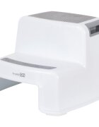 FreeON Scaunel inaltator WC cu doua trepte si suprafata antiderapanta White Grey
