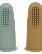 FreeON Set 2 periute de dinti pentru deget cu peri moi Silicon 0 luni+ greenochre
