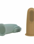 FreeON Set 2 periute de dinti pentru deget cu peri moi Silicon 0 luni+ greenochre