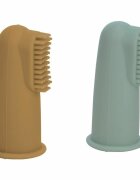 FreeON Set 2 periute de dinti pentru deget cu peri moi Silicon 0 luni+ greenochre