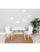 FreeON Set masuta si doua scaune pentru copii Athena din lemn alb