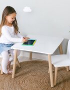 FreeON Set masuta si doua scaune pentru copii Athena din lemn alb